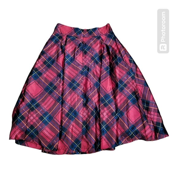Vintage NWT plaid midi skirt Womens Size S Red - Picture 3 of 5